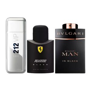 Exklusives 3er Parfum-Set – 212 VIP, Ferrari Black & Bvlgari Man In Black [100 ml]