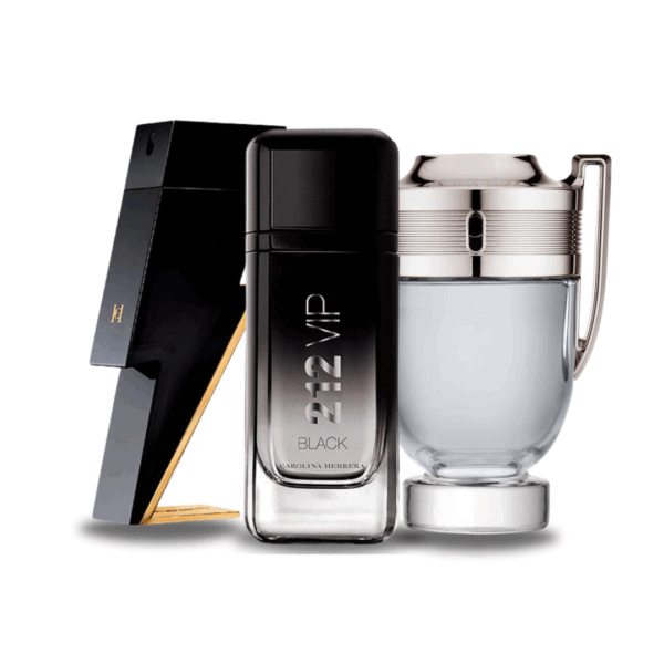 Exklusives 3er Parfum-Set – Bad Boy von Carolina Herrera, 212 VIP Black von Carolina Herrera & Invictus von Paco Rabanne [100 ml]