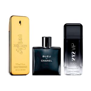 Exklusives 3er Parfum-Set – 1 Million von Paco Rabanne, Bleu de Chanel & 212 VIP Black von Carolina Herrera [100 ml]